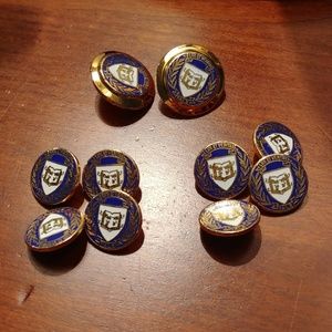 Set of Ben Silver Yale enamel blazer buttons
